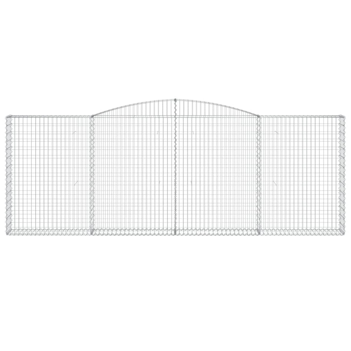 vidaXL Συρματοκιβώτια Τοξωτά 2 τεμ. 400x30x140/160 εκ. Γαλβαν. Ατσάλι