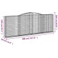 vidaXL Συρματοκιβώτια Τοξωτά 3 τεμ. 400x30x140/160 εκ. Γαλβαν. Ατσάλι