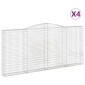 vidaXL Συρματοκιβώτια Τοξωτά 4 τεμ. 400x30x180/200 εκ. Γαλβαν. Ατσάλι