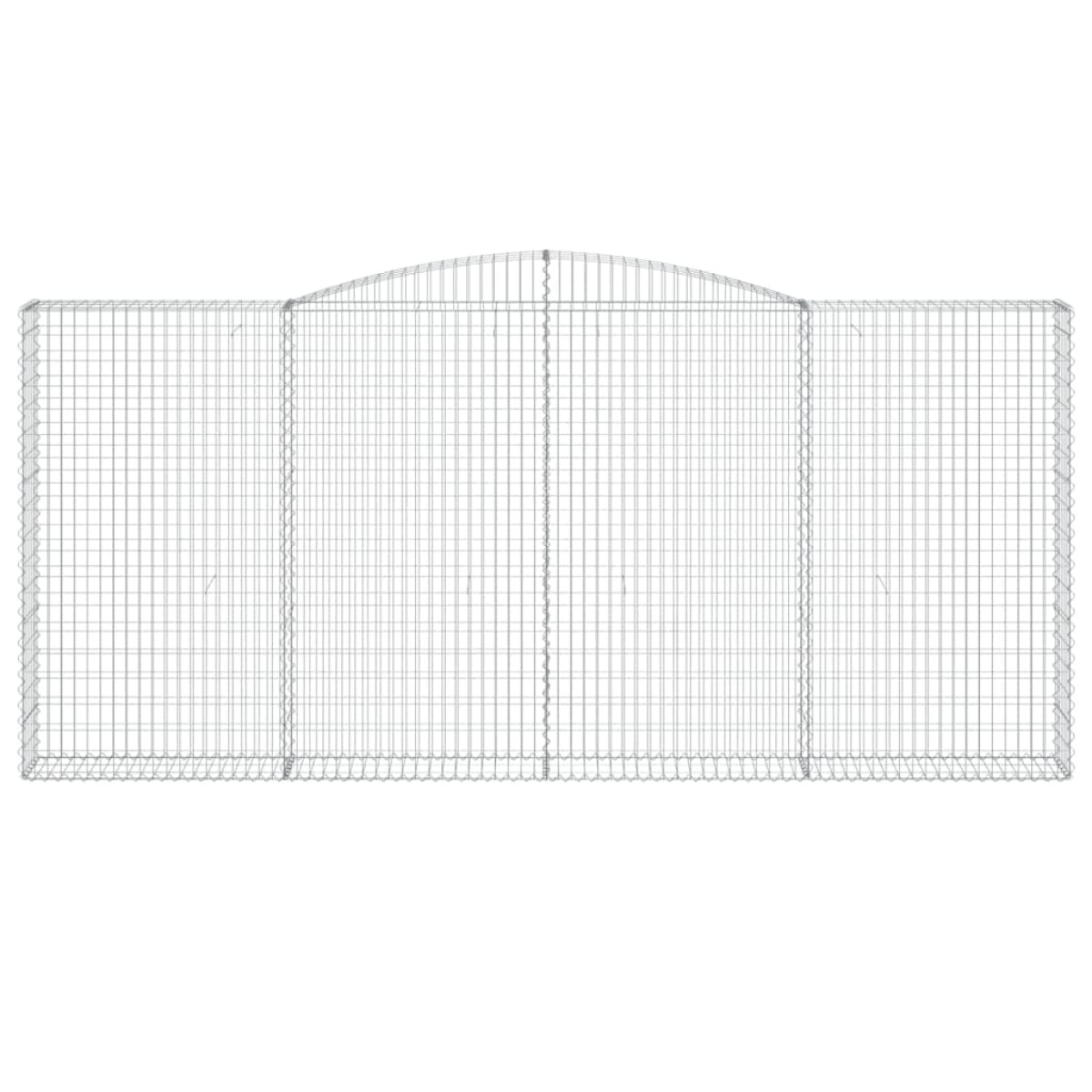 vidaXL Συρματοκιβώτια Τοξωτά 4 τεμ. 400x30x180/200 εκ. Γαλβαν. Ατσάλι
