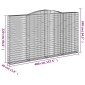 vidaXL Συρματοκιβώτια Τοξωτά 3 τεμ. 400x30x220/240 εκ. Γαλβαν. Ατσάλι