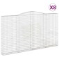 vidaXL Συρματοκιβώτια Τοξωτά 8 τεμ. 400x30x220/240 εκ. Γαλβαν. Ατσάλι