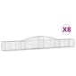 vidaXL Συρματοκιβώτια Τοξωτά 8 τεμ. 400x50x40/60 εκ. Γαλβαν. Ατσάλι