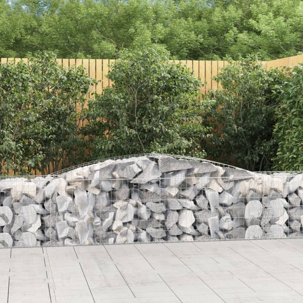 vidaXL Συρματοκιβώτια Τοξωτά 2 τεμ. 400x50x60/80 εκ. Γαλβαν. Ατσάλι