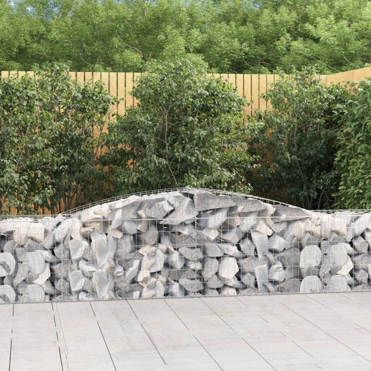 vidaXL Συρματοκιβώτια Τοξωτά 4 τεμ. 400x50x60/80 εκ. Γαλβαν. Ατσάλι