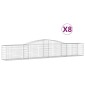 vidaXL Συρματοκιβώτια Τοξωτά 8 τεμ. 400x50x60/80 εκ. Γαλβαν. Ατσάλι