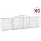 vidaXL Συρματοκιβώτια Τοξωτά 6 τεμ. 400x50x100/120 εκ. Γαλβαν. Ατσάλι