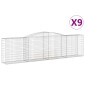 vidaXL Συρματοκιβώτια Τοξωτά 9 τεμ. 400x50x100/120 εκ. Γαλβαν. Ατσάλι