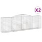 vidaXL Συρματοκιβώτια Τοξωτά 2 τεμ. 400x50x120/140 εκ. Γαλβαν. Ατσάλι