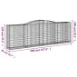 vidaXL Συρματοκιβώτια Τοξωτά 6 τεμ. 400x50x120/140 εκ. Γαλβαν. Ατσάλι