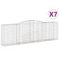 vidaXL Συρματοκιβώτια Τοξωτά 7 τεμ. 400x50x120/140 εκ. Γαλβαν. Ατσάλι