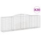 vidaXL Συρματοκιβώτια Τοξωτά 20 τεμ. 400x50x120/140 εκ. Γαλβαν. Ατσάλι