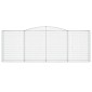 vidaXL Συρματοκιβώτια Τοξωτά 3 τεμ. 400x50x140/160 εκ. Γαλβαν. Ατσάλι