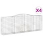 vidaXL Συρματοκιβώτια Τοξωτά 4 τεμ. 400x50x140/160 εκ. Γαλβαν. Ατσάλι