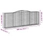 vidaXL Συρματοκιβώτια Τοξωτά 4 τεμ. 400x50x140/160 εκ. Γαλβαν. Ατσάλι
