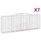 vidaXL Συρματοκιβώτια Τοξωτά 7 τεμ. 400x50x140/160 εκ. Γαλβαν. Ατσάλι