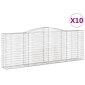vidaXL Συρματοκιβώτια Τοξωτά 10 τεμ. 400x50x140/160 εκ. Γαλβαν. Ατσάλι
