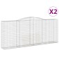 vidaXL Συρματοκιβώτια Τοξωτά 2 τεμ. 400x50x160/180 εκ. Γαλβαν. Ατσάλι