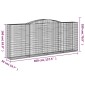 vidaXL Συρματοκιβώτια Τοξωτά 2 τεμ. 400x50x160/180 εκ. Γαλβαν. Ατσάλι
