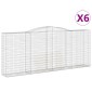 vidaXL Συρματοκιβώτια Τοξωτά 6 τεμ. 400x50x160/180 εκ. Γαλβαν. Ατσάλι