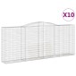 vidaXL Συρματοκιβώτια Τοξωτά 10 τεμ. 400x50x160/180 εκ. Γαλβαν. Ατσάλι