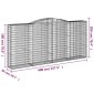 vidaXL Συρματοκιβώτια Τοξωτά 4 τεμ. 400x50x180/200 εκ. Γαλβαν. Ατσάλι
