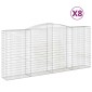 vidaXL Συρματοκιβώτια Τοξωτά 8 τεμ. 400x50x180/200 εκ. Γαλβαν. Ατσάλι