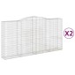 vidaXL Συρματοκιβώτια Τοξωτά 2 τεμ. 400x50x200/220 εκ. Γαλβαν. Ατσάλι