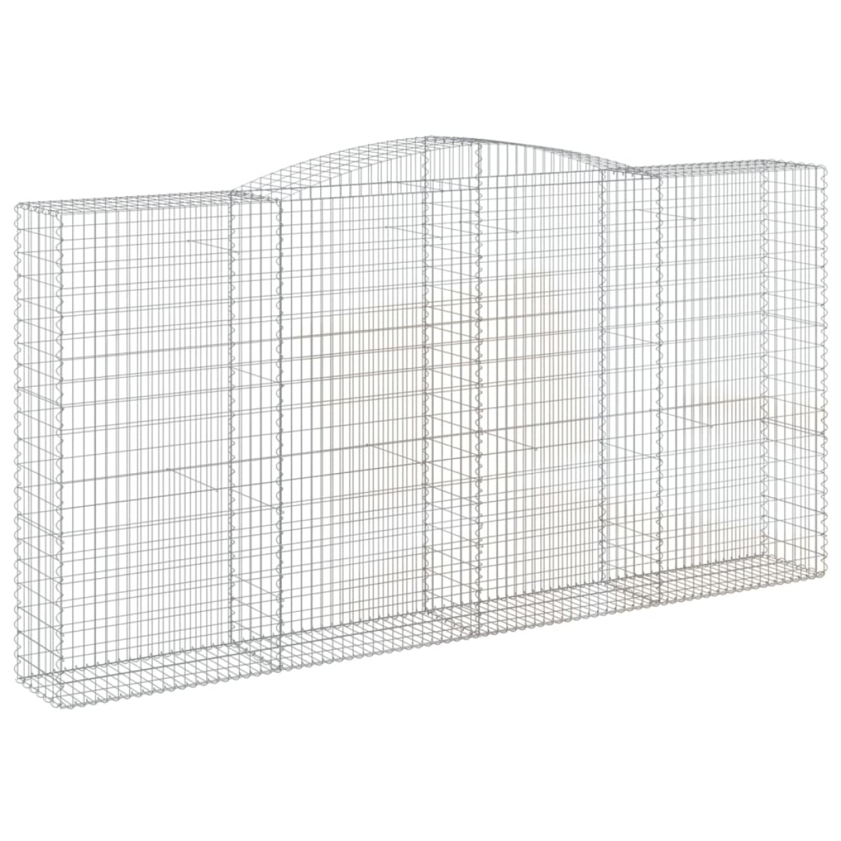 vidaXL Συρματοκιβώτια Τοξωτά 2 τεμ. 400x50x200/220 εκ. Γαλβαν. Ατσάλι