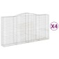 vidaXL Συρματοκιβώτια Τοξωτά 4 τεμ. 400x50x200/220 εκ. Γαλβαν. Ατσάλι