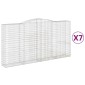 vidaXL Συρματοκιβώτια Τοξωτά 7 τεμ. 400x50x200/220 εκ. Γαλβαν. Ατσάλι