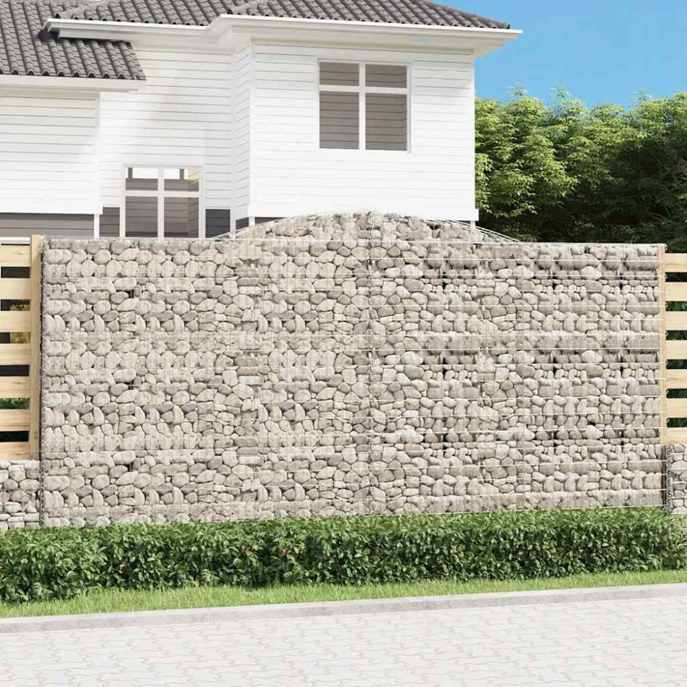 vidaXL Συρματοκιβώτια Τοξωτά 10 τεμ. 400x50x200/220 εκ. Γαλβαν. Ατσάλι