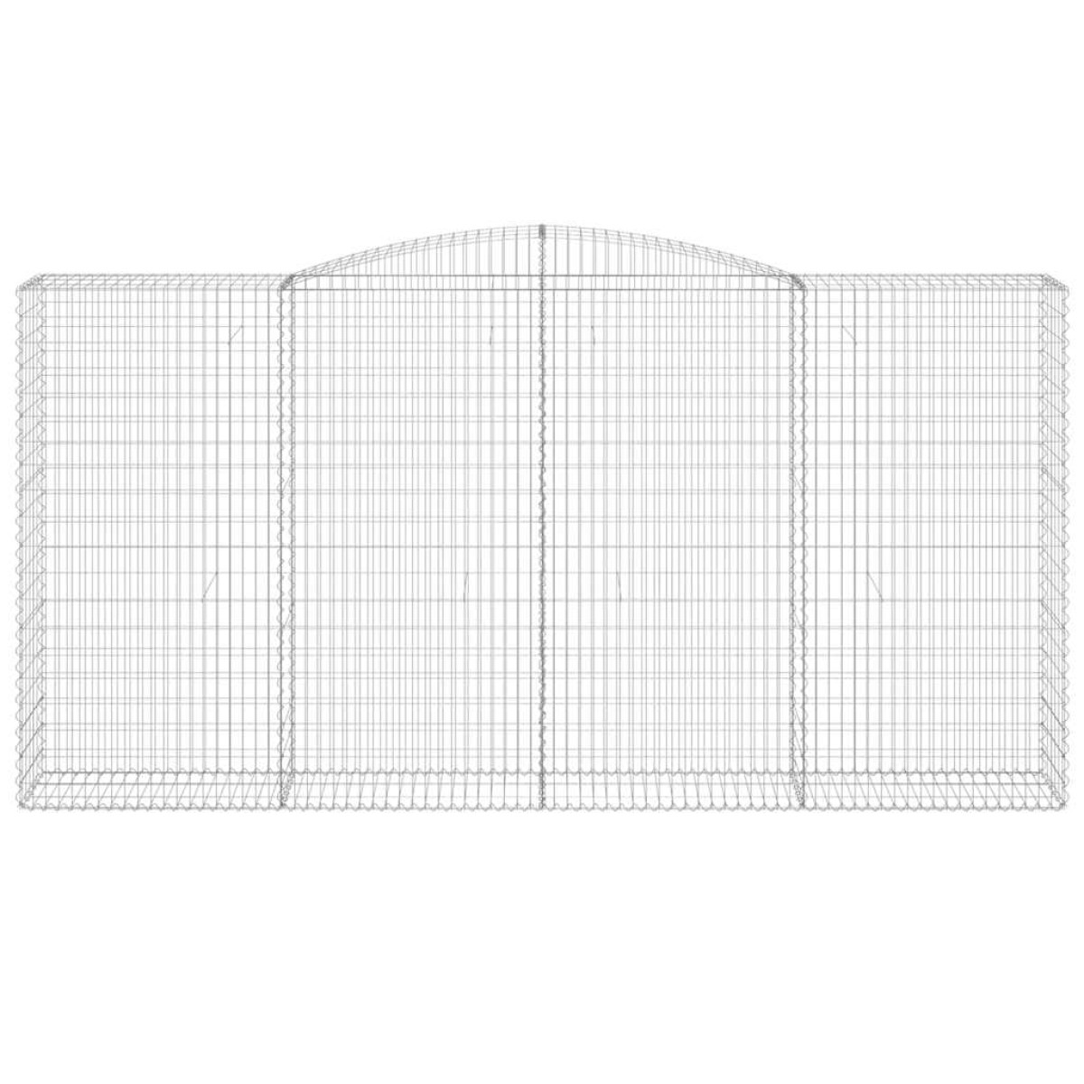 vidaXL Συρματοκιβώτια Τοξωτά 10 τεμ. 400x50x200/220 εκ. Γαλβαν. Ατσάλι