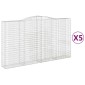 vidaXL Συρματοκιβώτια Τοξωτά 5 τεμ. 400x50x220/240 εκ. Γαλβαν. Ατσάλι