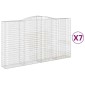 vidaXL Συρματοκιβώτια Τοξωτά 7 τεμ. 400x50x220/240 εκ. Γαλβαν. Ατσάλι