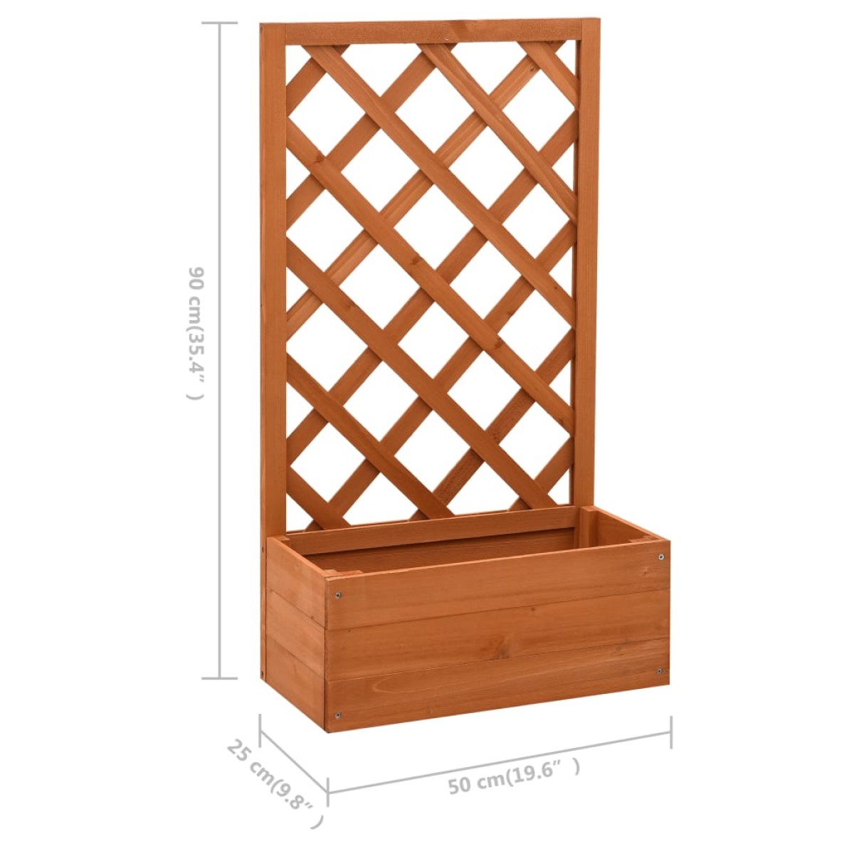 vidaXL Γλάστρα Κήπου με Καφασωτό Πορτοκαλί 50x25x90 εκ. Ξύλο Ελάτης
