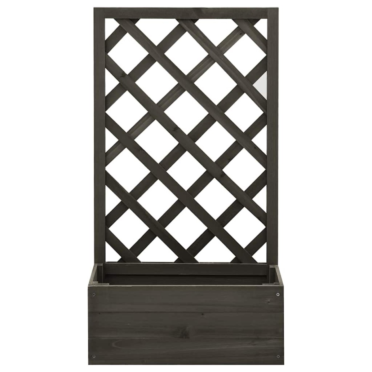 vidaXL Γλάστρα Κήπου με Καφασωτό Γκρι 50x25x90 εκ. Μασίφ Ξύλο Ελάτης
