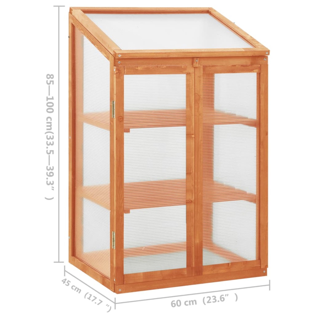 vidaXL Θερμοκήπιο 60 x 45 x 100 εκ. από Ξύλο Ελάτης