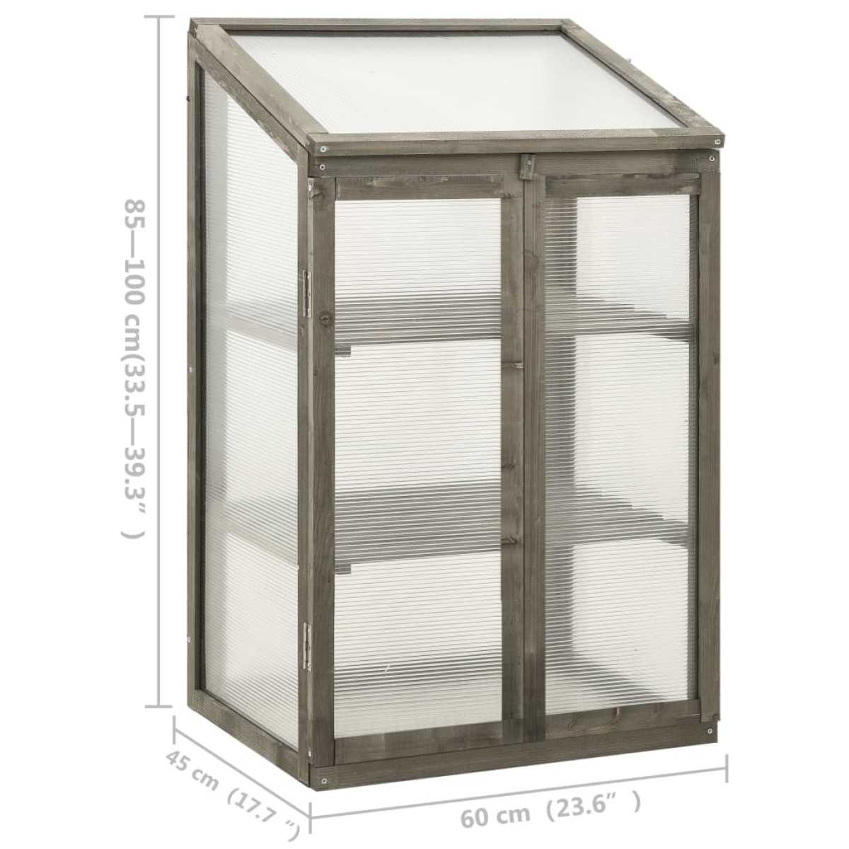 vidaXL Θερμοκήπιο 60 x 45 x 100 εκ. από Ξύλο Ελάτης