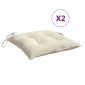 vidaXL Μαξιλάρια Καρέκλας Κήπου 2 τεμ. Λευκά 50x50x7 εκ. Υφασμάτινα