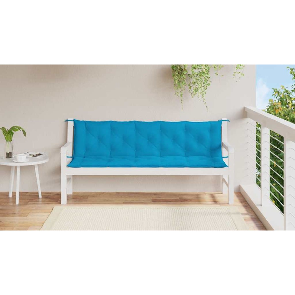 vidaXL Μαξιλάρια Πάγκου Κήπου 2 τεμ. γαλάζιο 180x50x7cm Ύφασμα Oxford