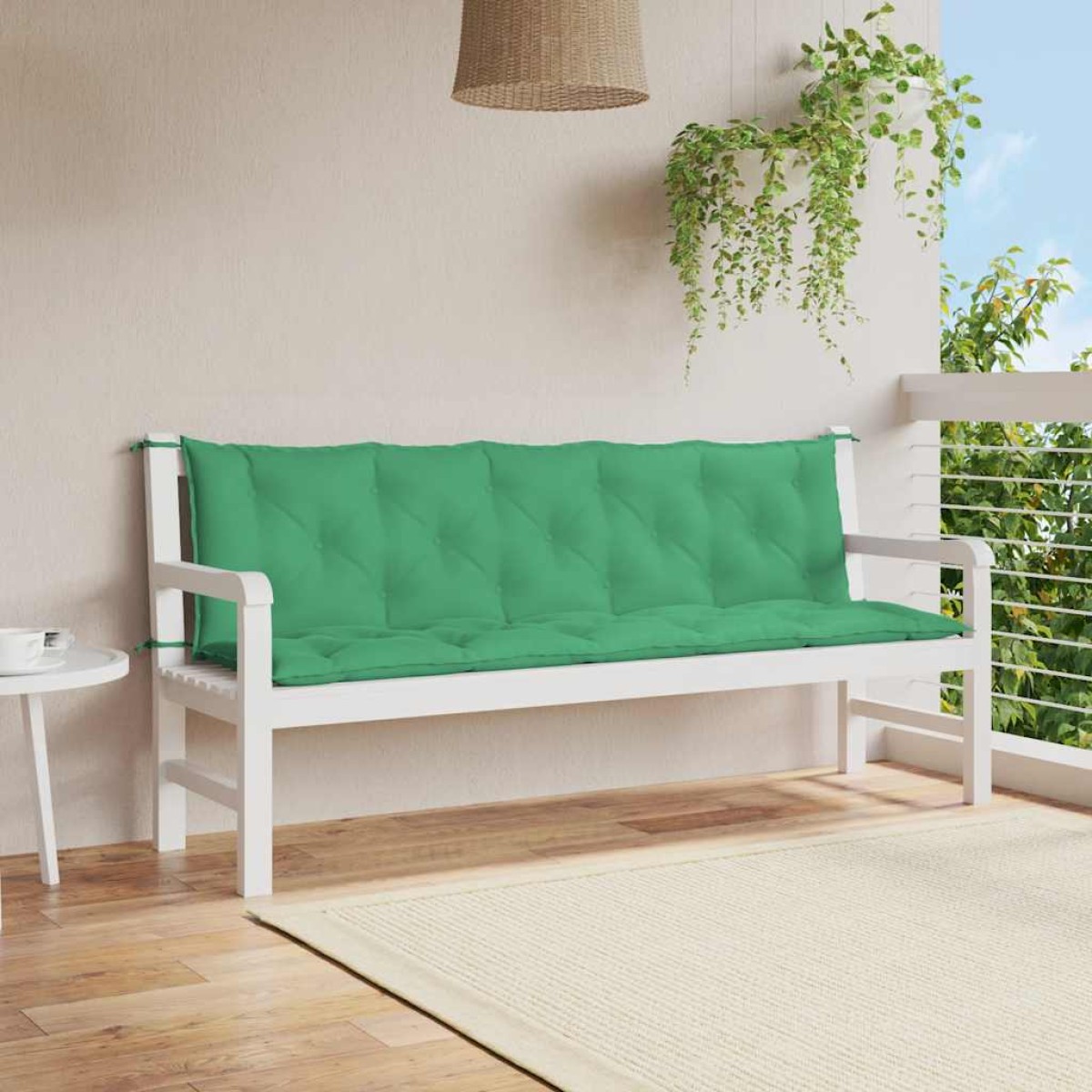 vidaXL Μαξιλάρια Πάγκου Κήπου 2 τεμ. Πράσινο 180x50x7cm Ύφασμα Oxford