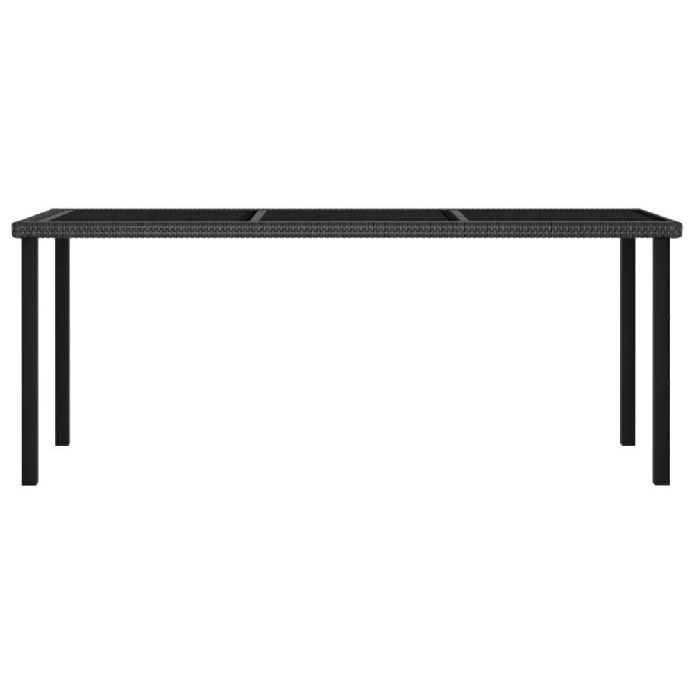 vidaXL Τραπεζαρία Κήπου Μαύρη 180 x 70 x 73 εκ. από Συνθετικό Ρατάν