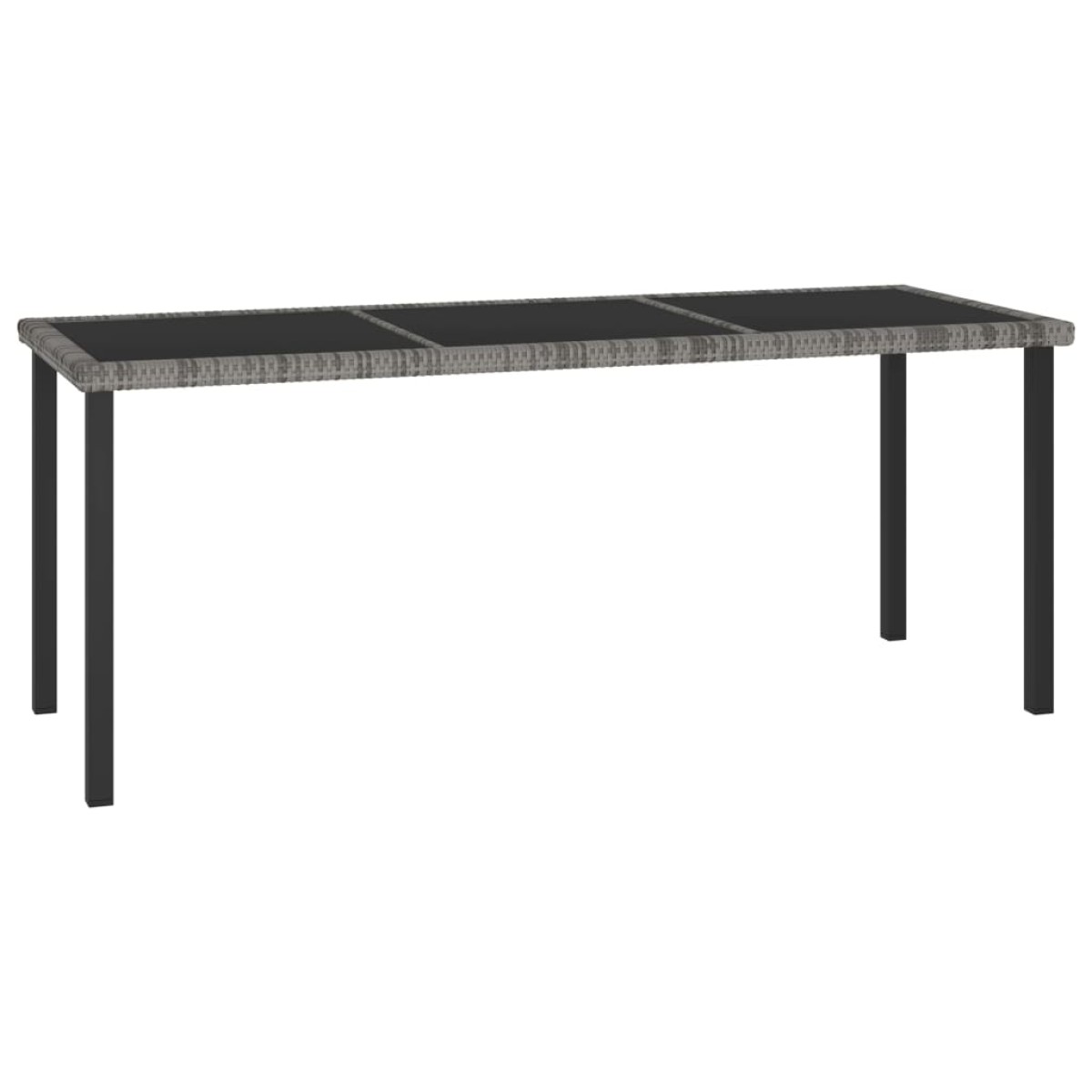 vidaXL Τραπεζαρία Κήπου Γκρι 180 x 70 x 73 εκ. από Συνθετικό Ρατάν