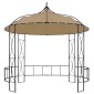 vidaXL Κιόσκι Στρογγυλό Taupe 300 x 290 εκ.