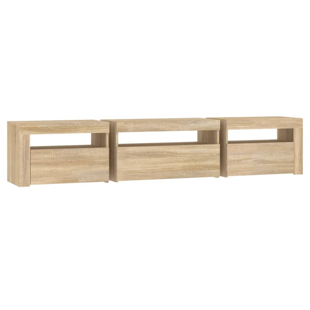 vidaXL Έπιπλο Τηλεόρασης με LED Sonoma Δρυς 195x35x40 εκ.