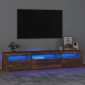 vidaXL Έπιπλο Τηλεόρασης με LED Καπνιστή Δρυς 195x35x40 εκ.