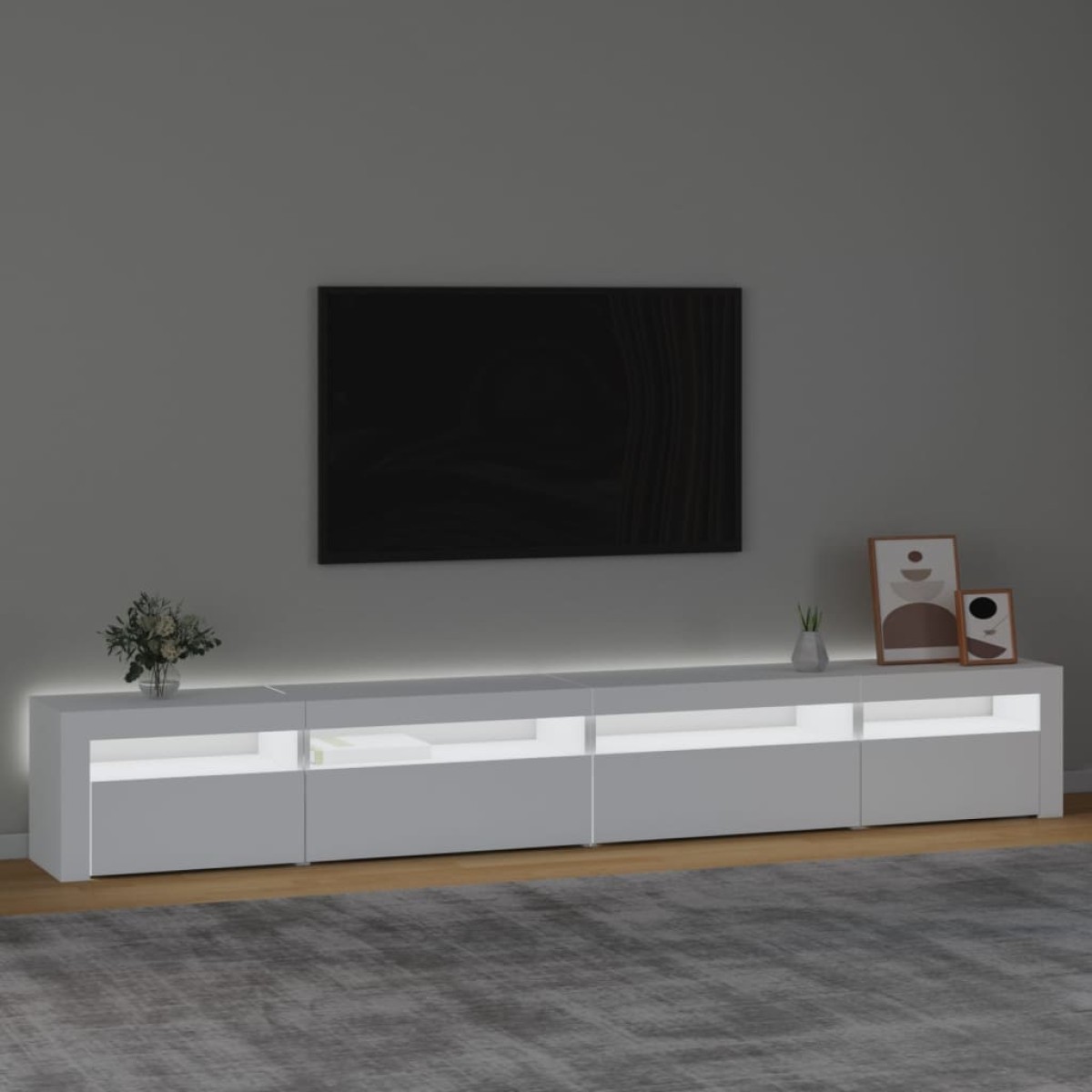 vidaXL Έπιπλο Τηλεόρασης με LED Λευκό 270 x 35 x 40 εκ.