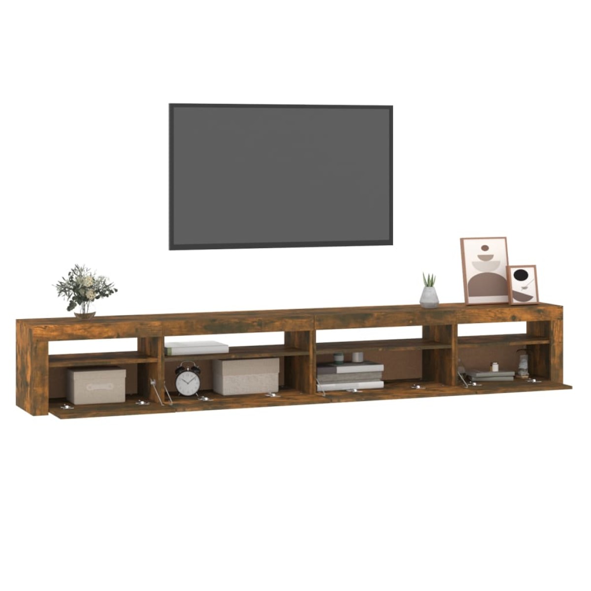 vidaXL Έπιπλο Τηλεόρασης με LED Καπνιστή Δρυς 270x35x40 εκ.