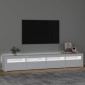 vidaXL Έπιπλο Τηλεόρασης με LED Λευκό 240x35x40 εκ.